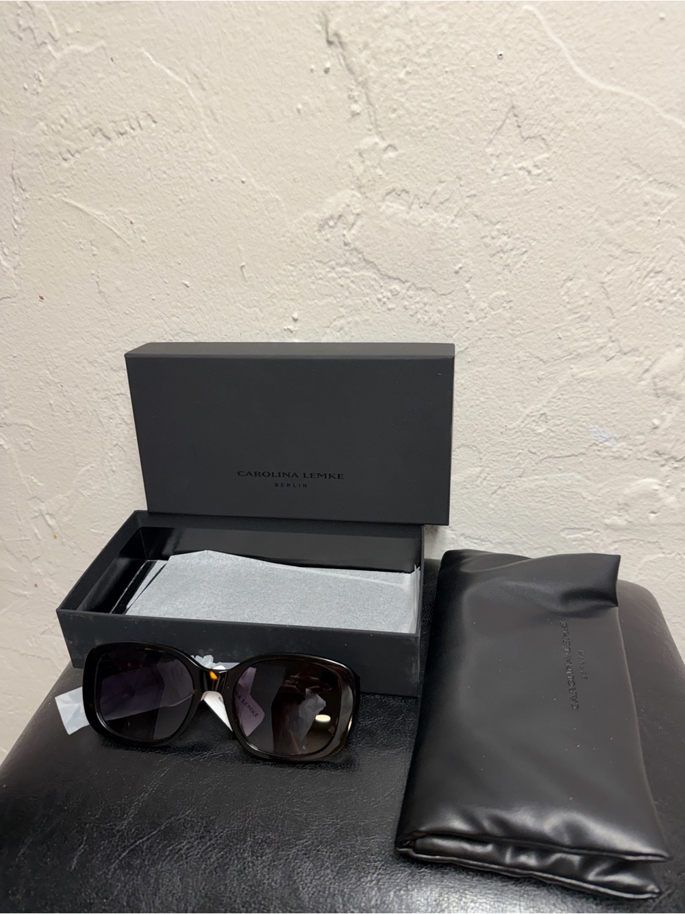 Carolina Lemke Oversized Sunglasses - Dark Tortoise with Gradient Lenses
